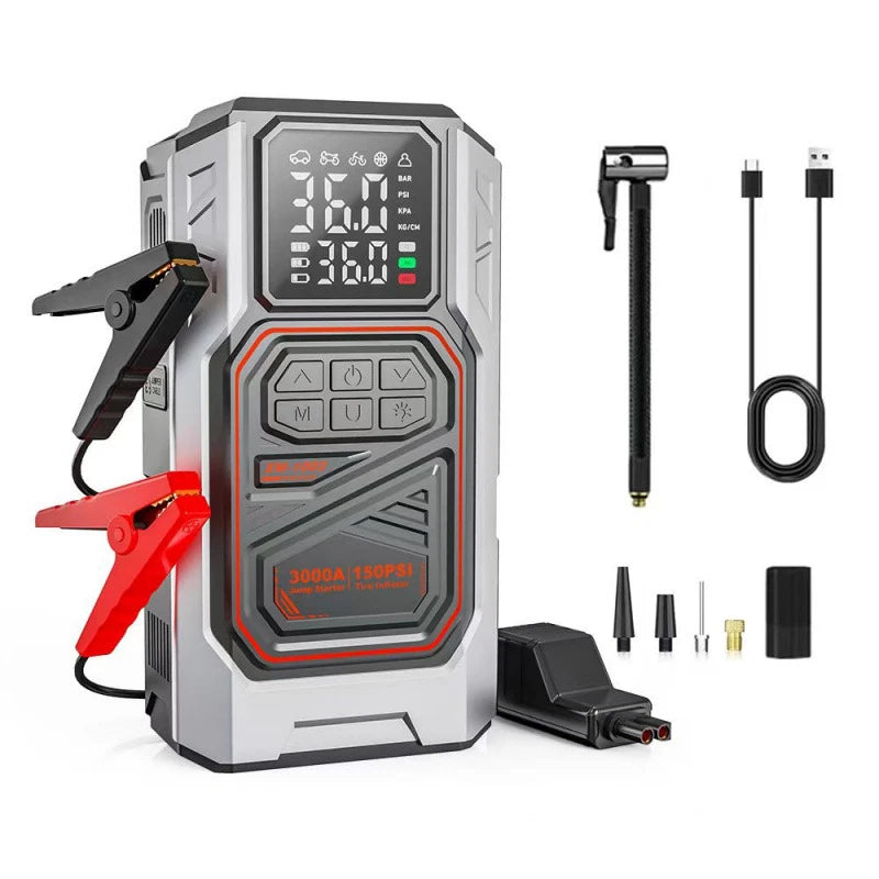 5-in-1 Portable Jump Starter & Tyre Inflator – Emergency Car Kit